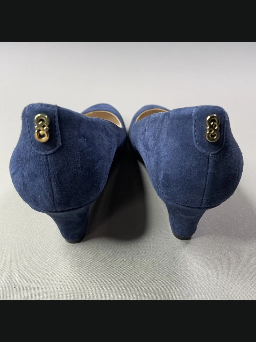 Cole Haan Shoes Womens 6.5 blue suede wedge heels grand os designer cocktail